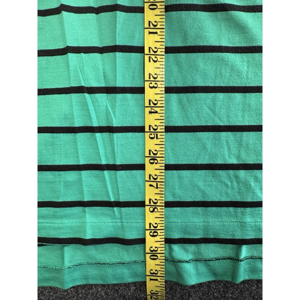 Polo Golf Ralph Lauren Polo Shirt Mens L Green Stripe Pima Cotton Silk - Picture 7 of 7
